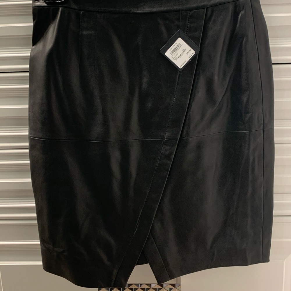 Halogen Black Leather Skirt